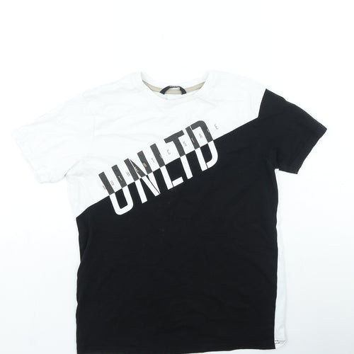George Boys Black Colourblock Cotton Basic Casual Size L Round Neck Pullover - UNLTD