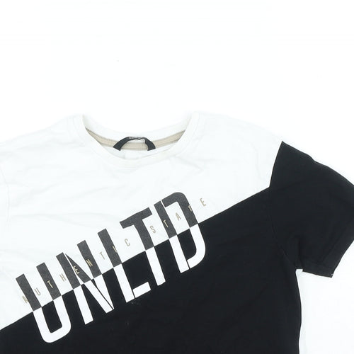 George Boys Black Colourblock Cotton Basic Casual Size L Round Neck Pullover - UNLTD