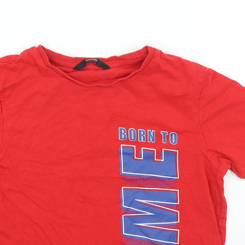 George Boys Red Cotton Basic Casual Size 9-10 Years Round Neck Pullover - Born To Game