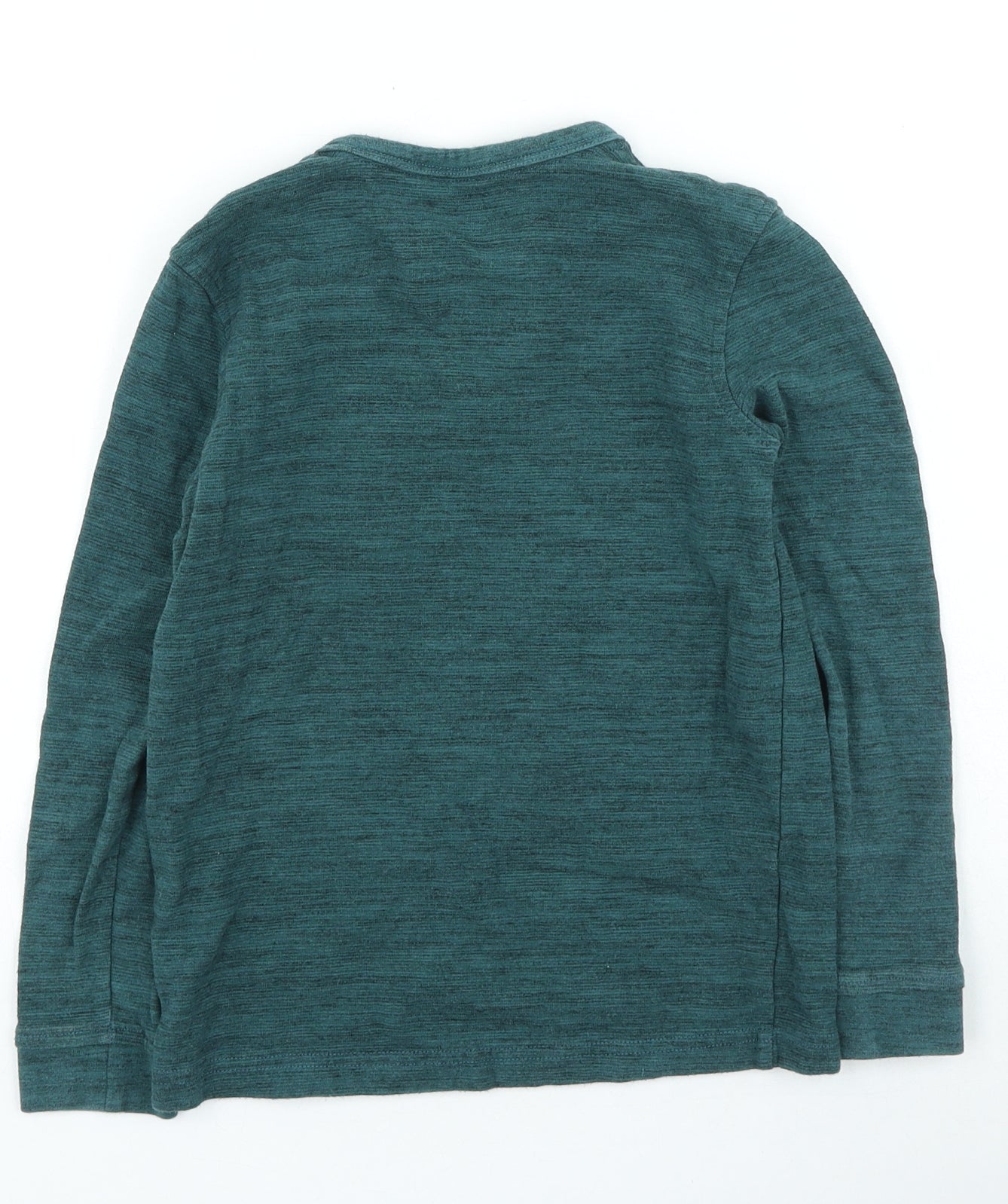 George Boys Green Cotton Basic Casual Size 8-9 Years Round Neck Button