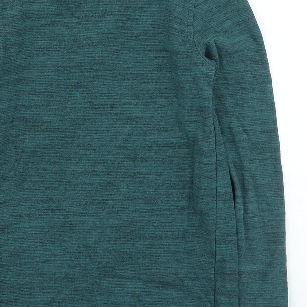 George Boys Green Cotton Basic Casual Size 8-9 Years Round Neck Button