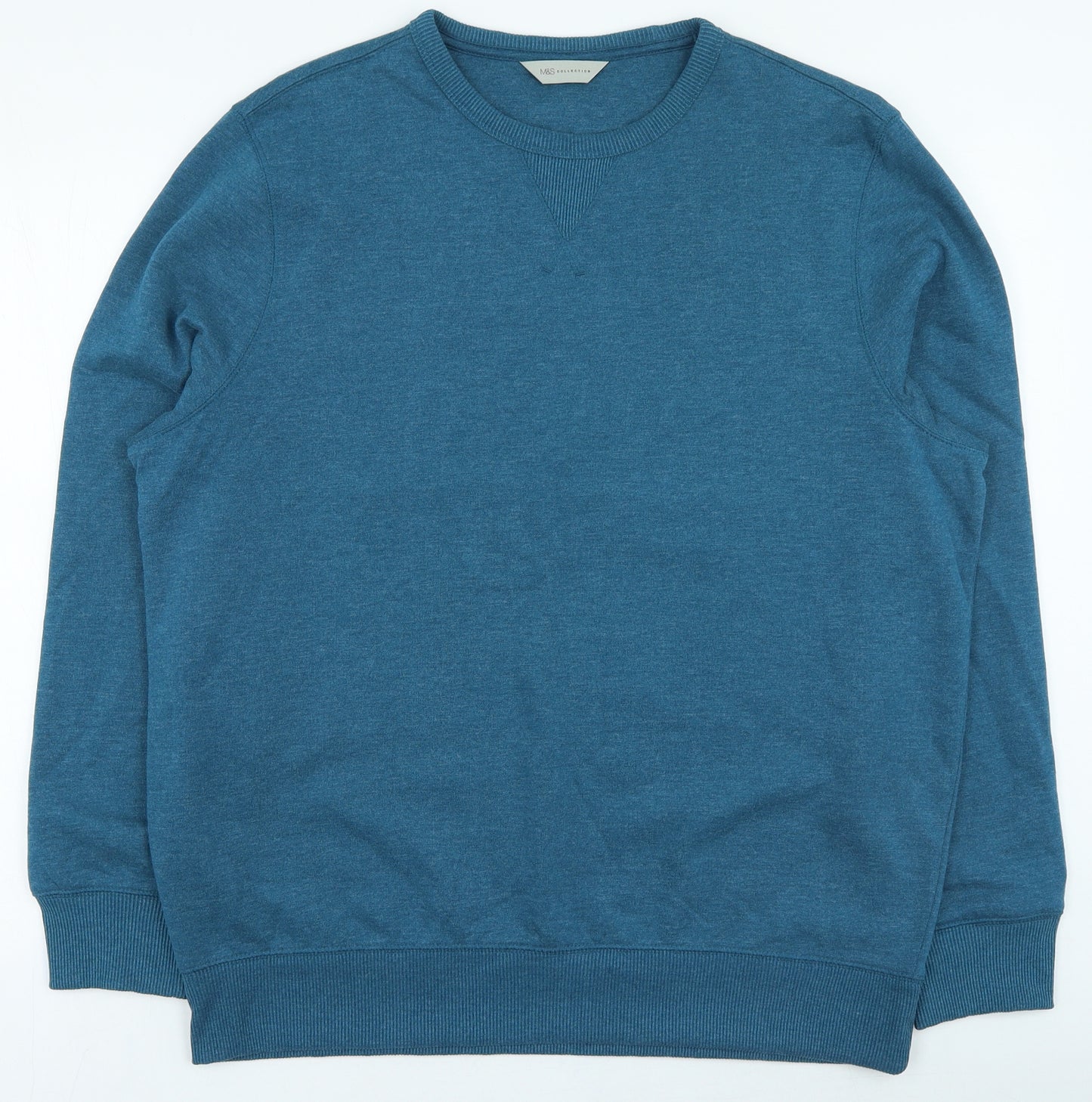 Marks and Spencer Mens Green Cotton Pullover Sweatshirt Size XL