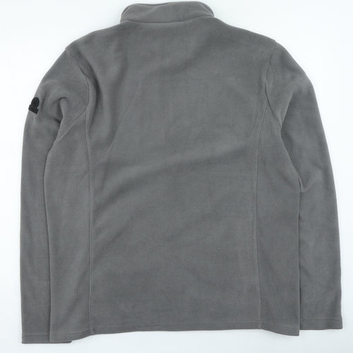 TOG 24 Mens Grey High Neck Polyester Full Zip Jumper Size L