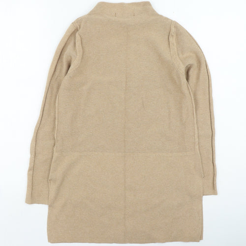 Marks and Spencer Womens Brown Mock Neck Cotton Pullover Jumper Size 8