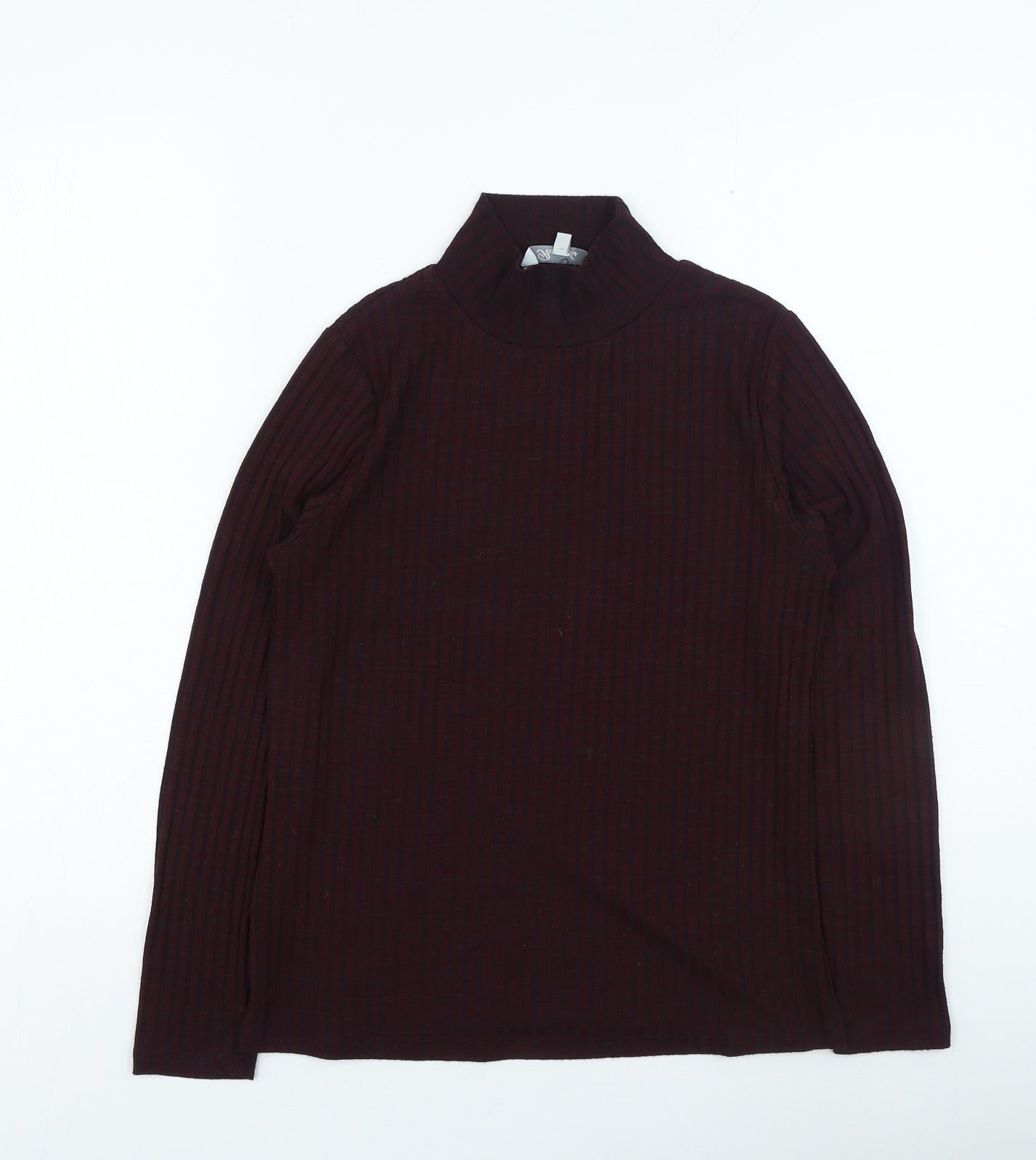 Peacocks Womens Purple High Neck Viscose Pullover Jumper Size 12