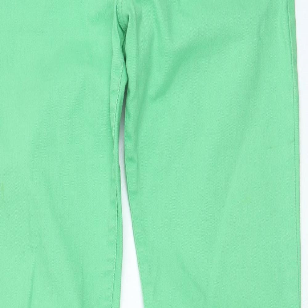 Preworn Womens Green Cotton Straight Jeans Size 32 in L27 in Regular Zip
