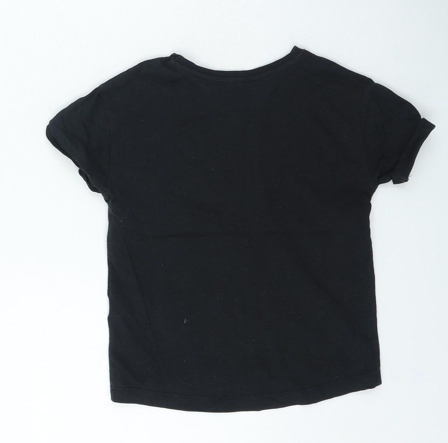 George Boys Black Cotton Basic Casual Size 5-6 Years Round Neck Pullover - Little Bro
