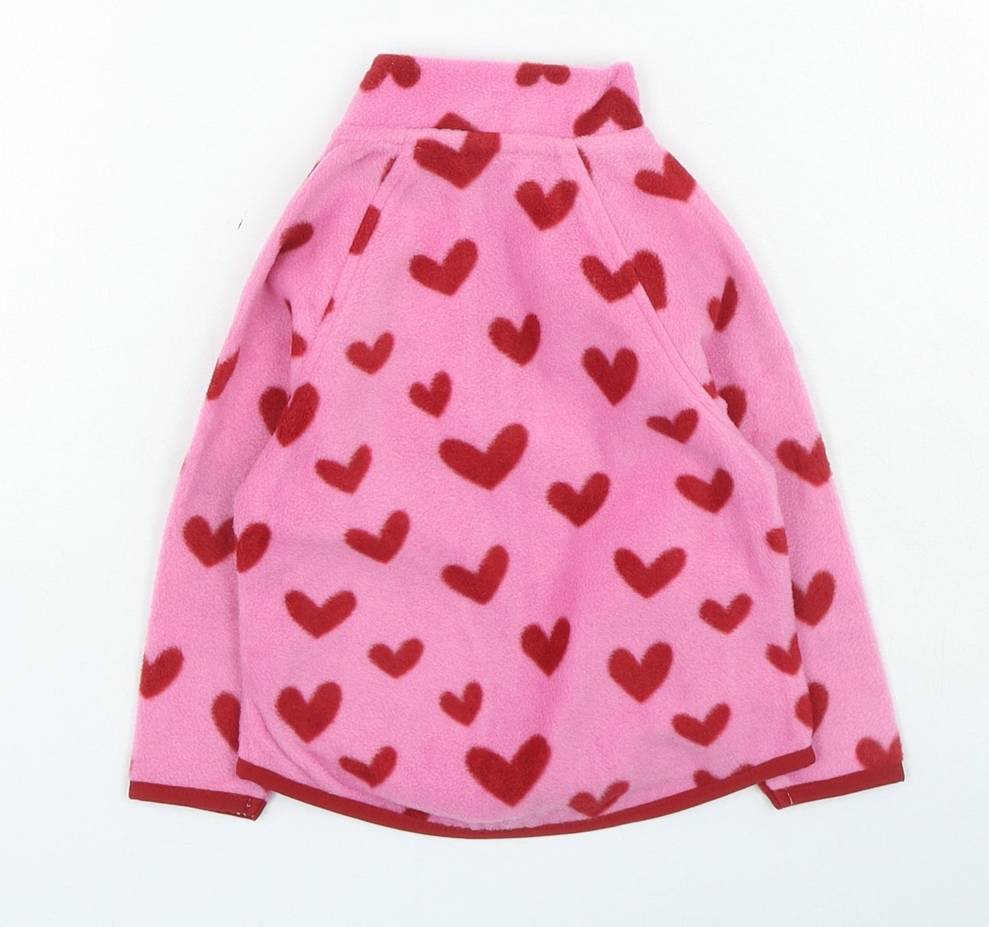 Dunnes Stores Girls Pink Geometric Jacket Size 9-12 Months Zip - Hearts