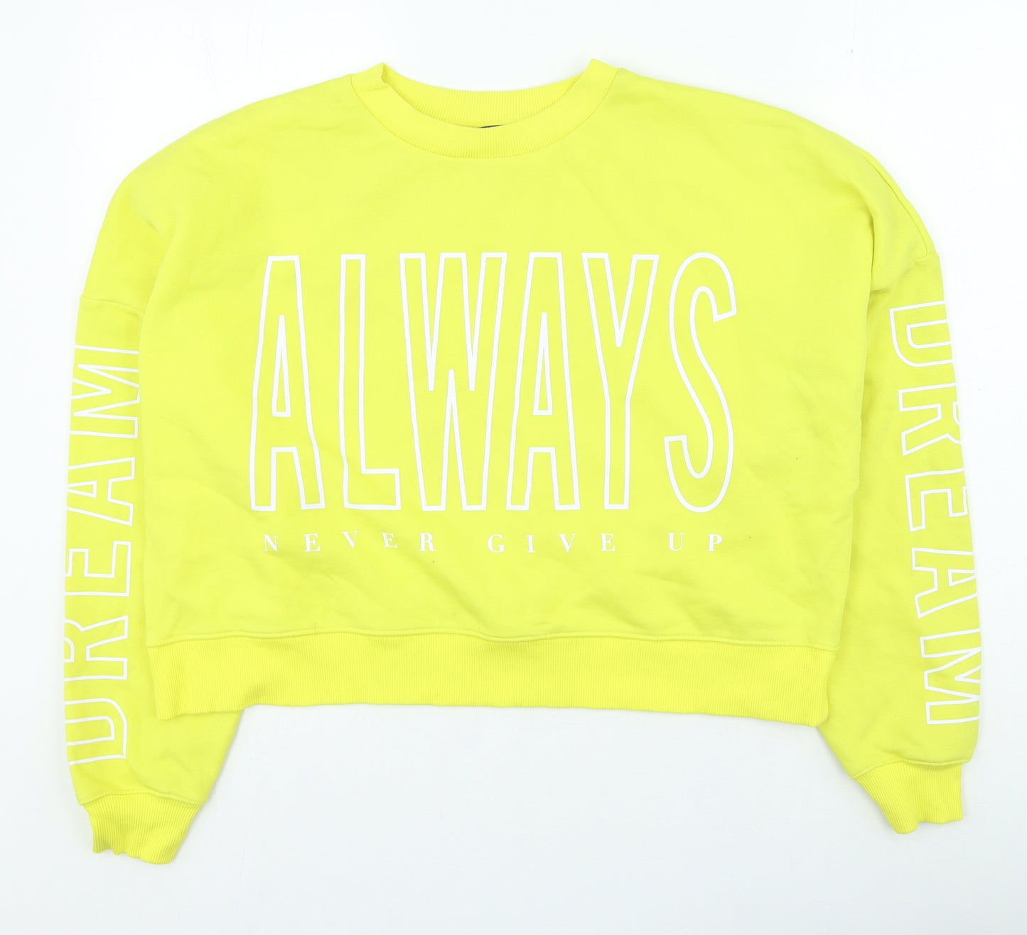 Primark Womens Yellow Polyester Pullover Sweatshirt Size M Pullover