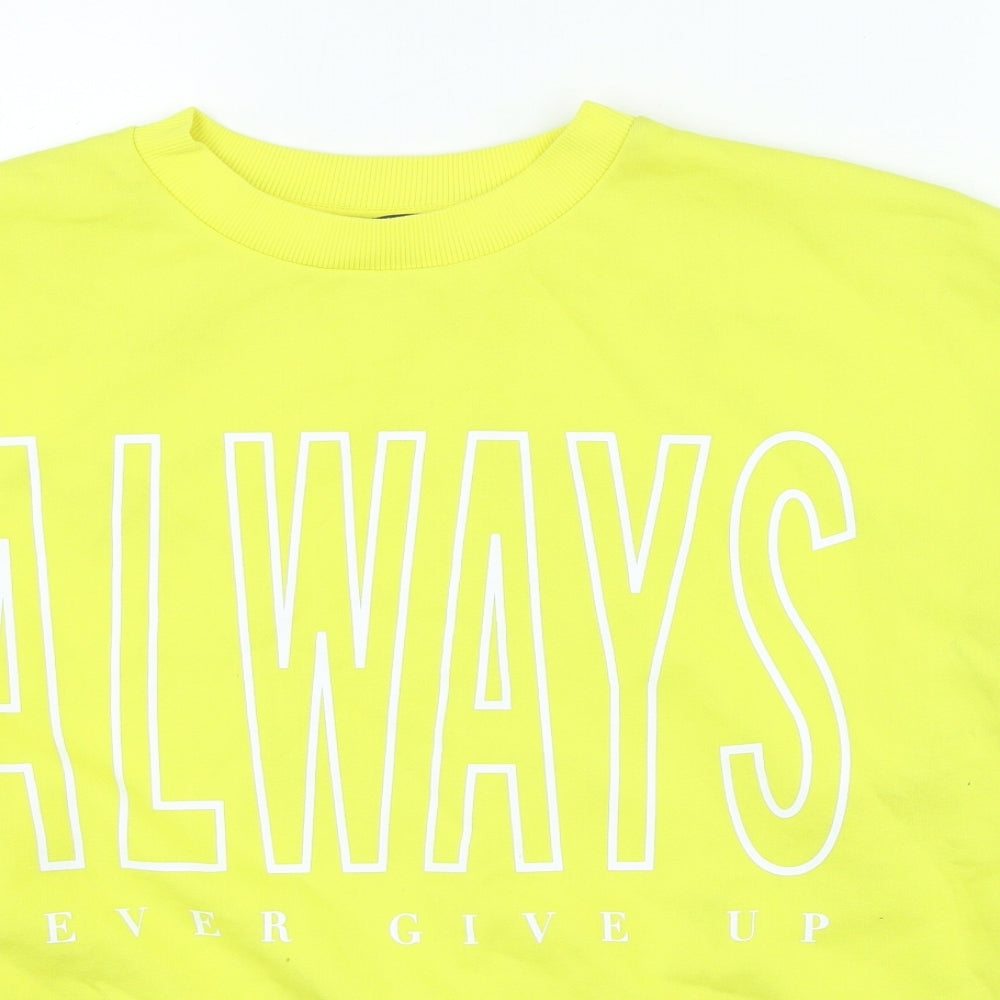 Primark Womens Yellow Polyester Pullover Sweatshirt Size M Pullover