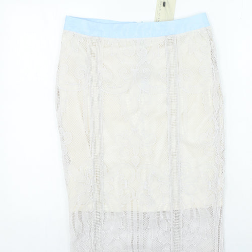 Rowen Avenue Womens Ivory Polyester Straight & Pencil Skirt Size M Zip