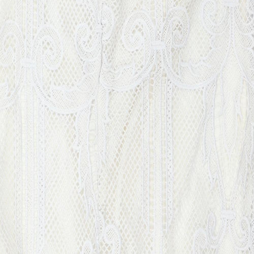 Rowen Avenue Womens Ivory Polyester Straight & Pencil Skirt Size M Zip