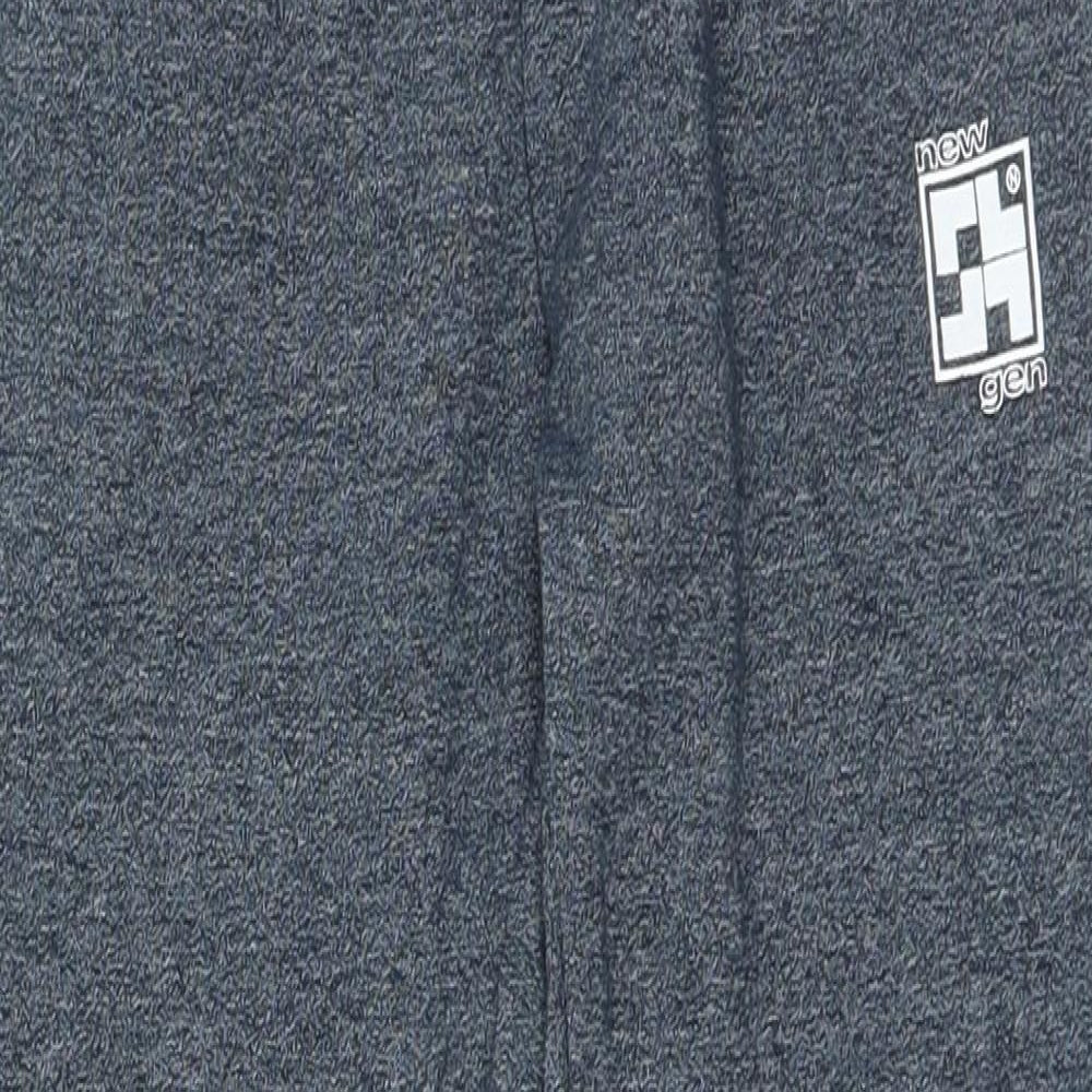 F&F Boys Blue Cotton Jogger Trousers Size 6-7 Years Regular Drawstring
