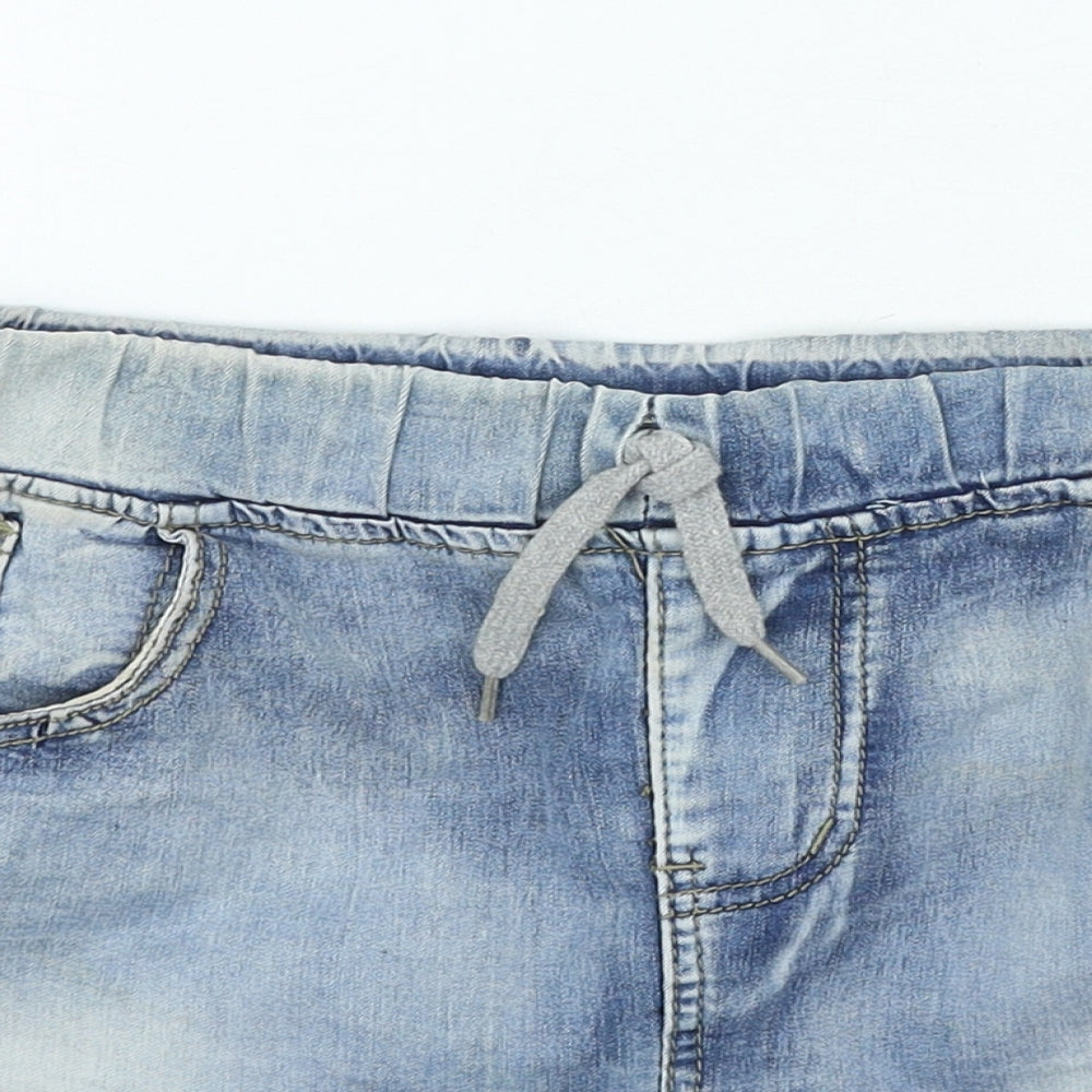 Chaokuyihao Womens Blue Cotton Mom Shorts Size 30 in L5 in Regular Drawstring