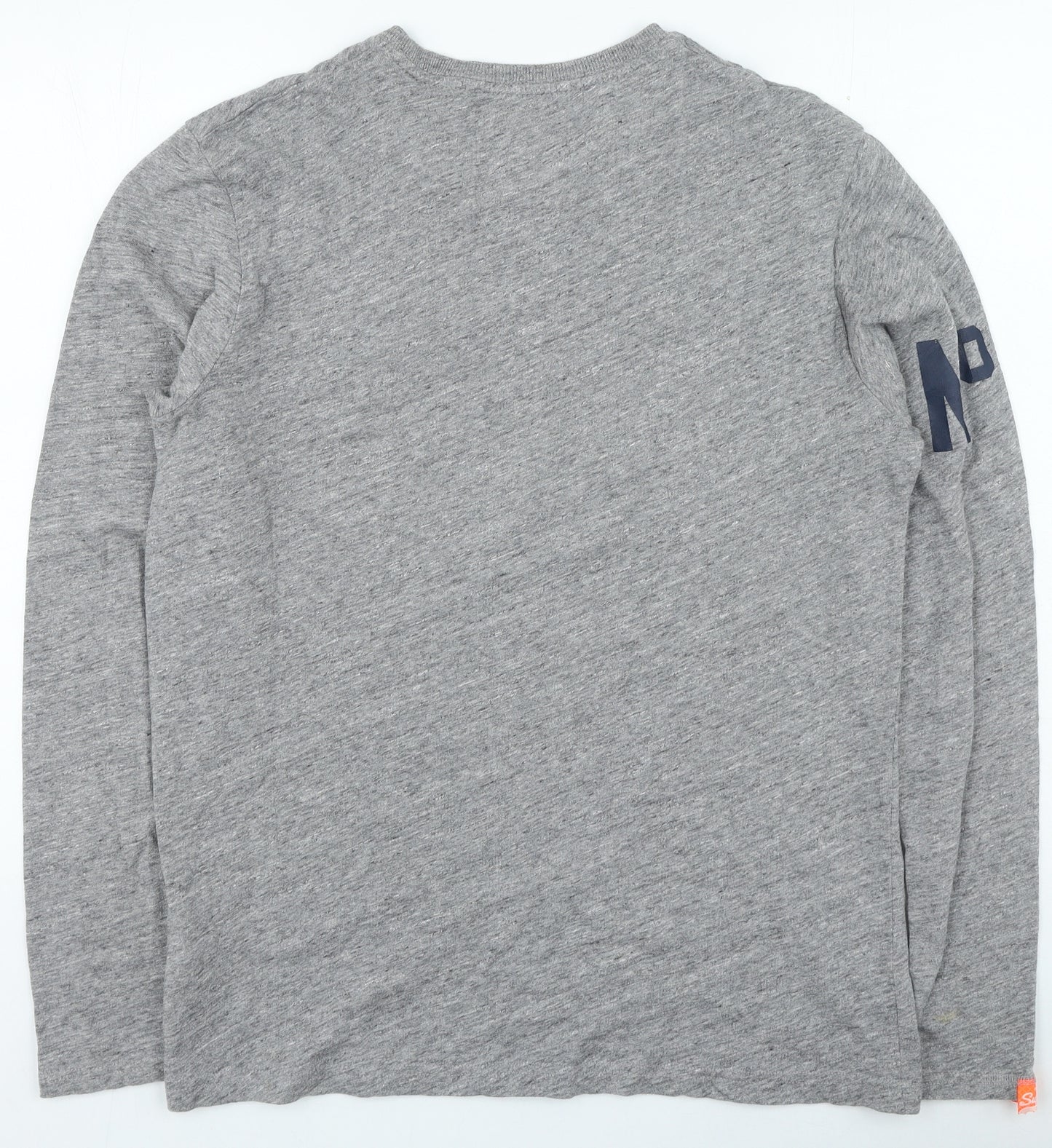 Superdry Mens Grey Cotton T-Shirt Size L Round Neck