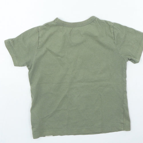 Gap Boys Green Cotton Basic Casual Size 5 Years Round Neck Pullover - Dinosaur