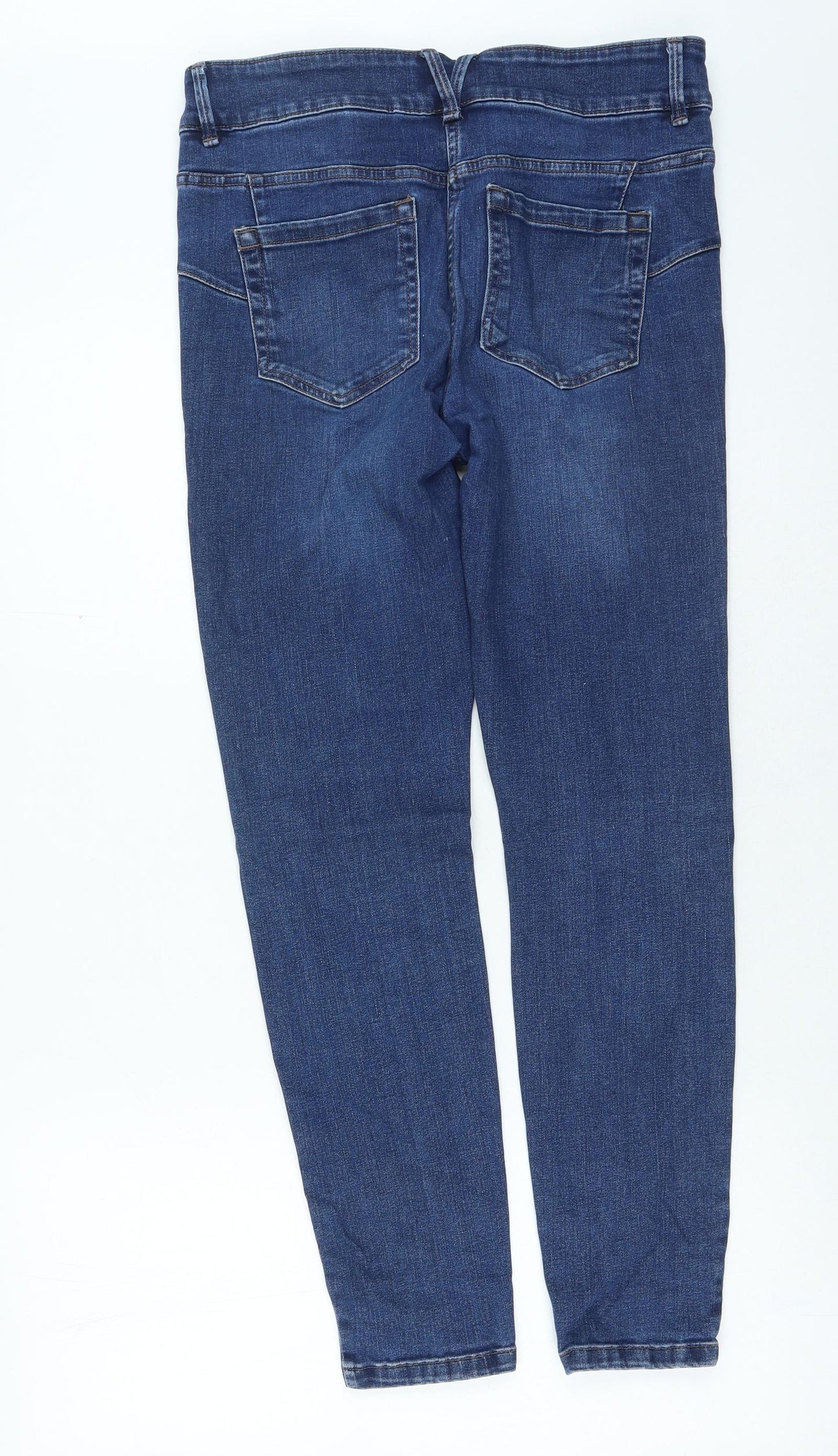 NEXT Womens Blue Cotton Skinny Jeans Size 12 L26 in Regular Zip