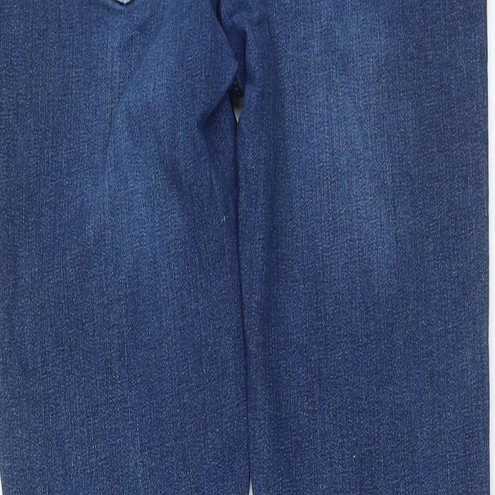 NEXT Womens Blue Cotton Skinny Jeans Size 12 L26 in Regular Zip