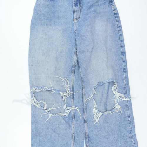 ASOS Womens Blue Cotton Straight Jeans Size 26 in L26 in Regular Zip