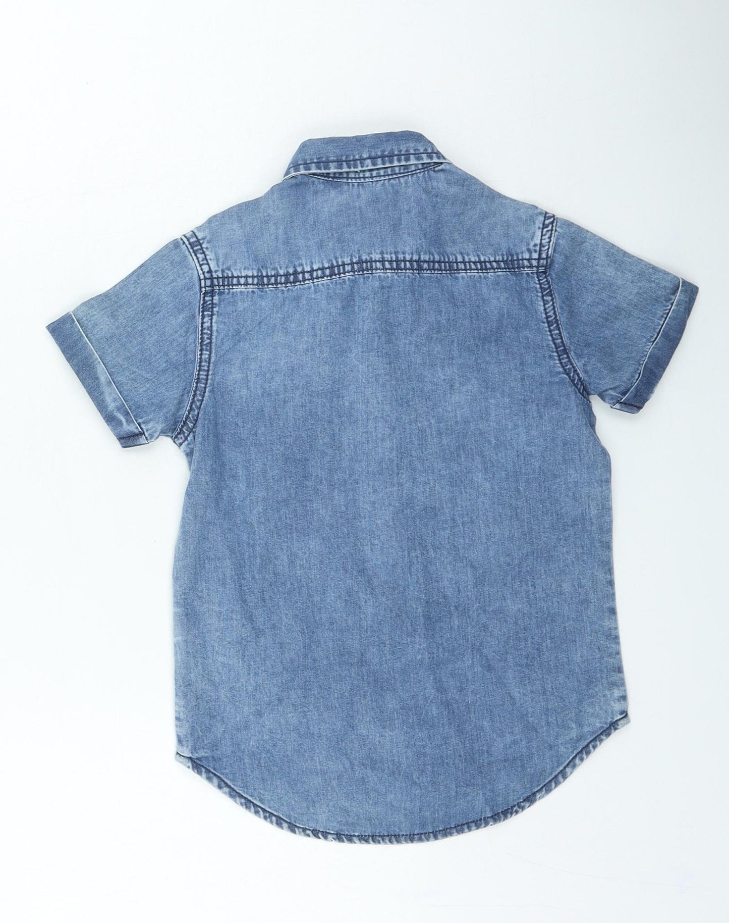 George Boys Blue Cotton Basic Polo Size 4-5 Years Collared Button