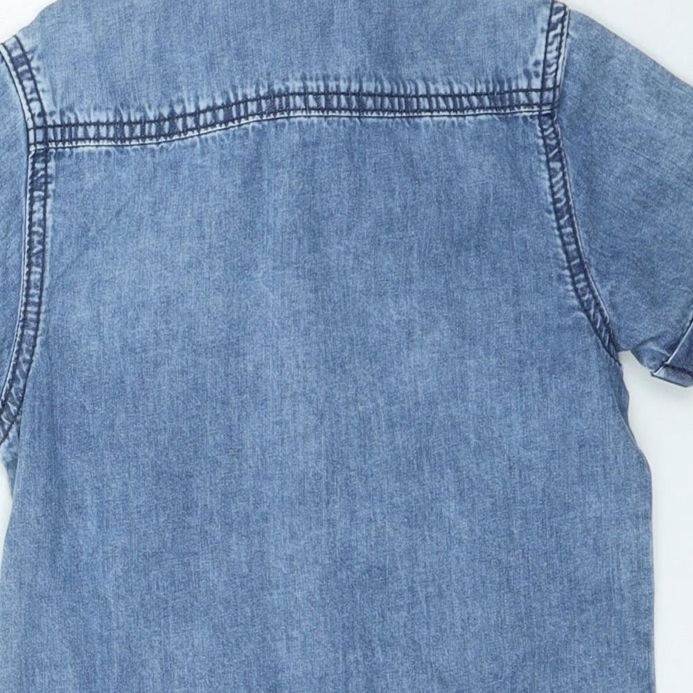 George Boys Blue Cotton Basic Polo Size 4-5 Years Collared Button