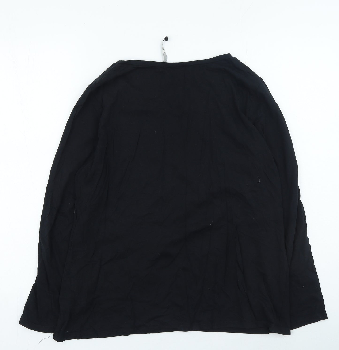 George Womens Black Cotton Basic T-Shirt Size 16 Round Neck - Tickled Pink