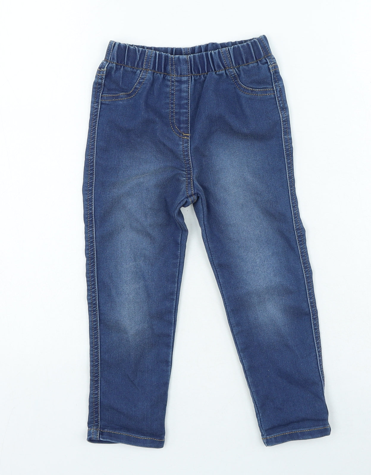 Preworn Girls Blue Cotton Jegging Jeans Size 2-3 Years Regular Pullover