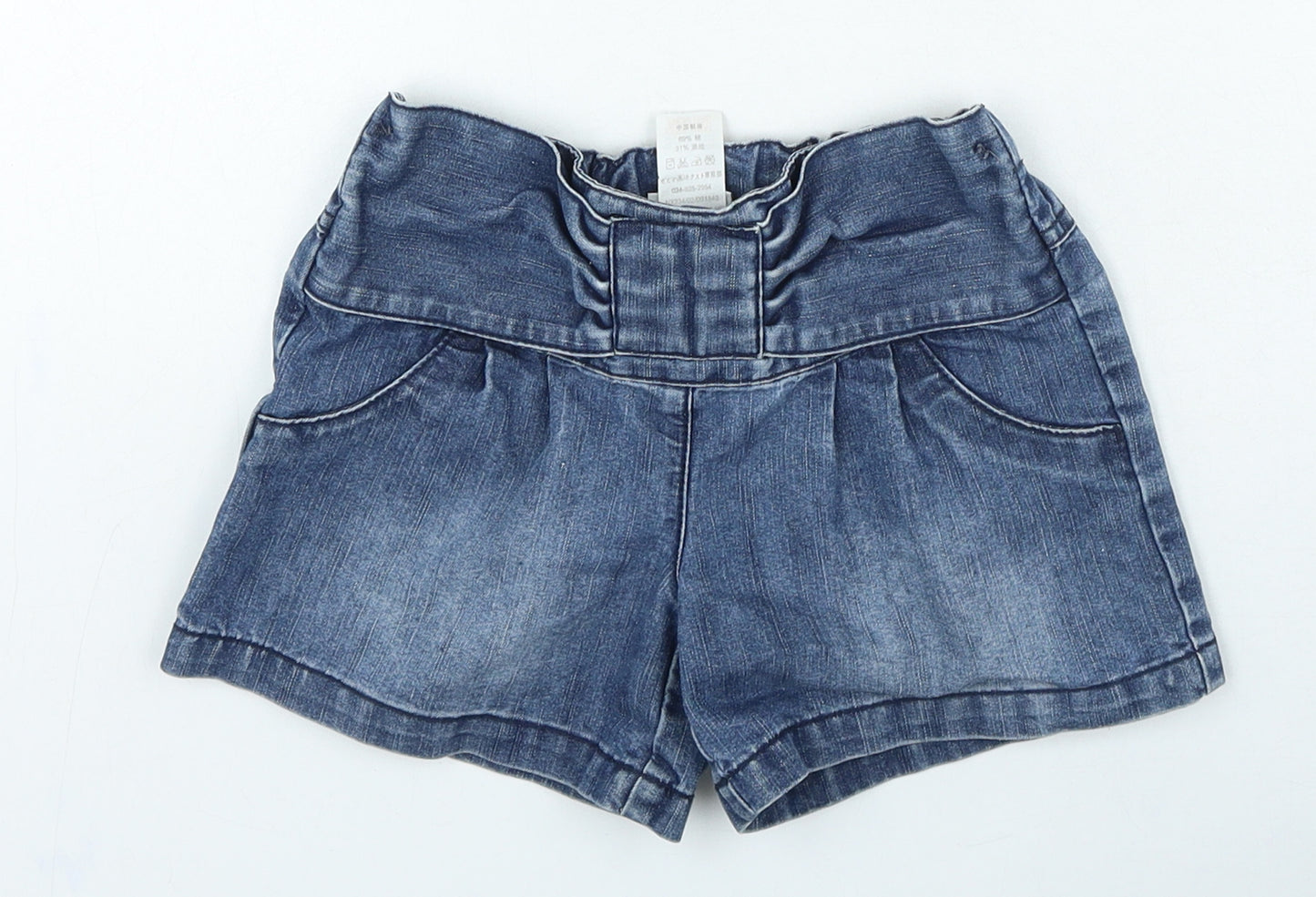 NEXT Girls Blue Cotton Mom Shorts Size 3-4 Years Regular