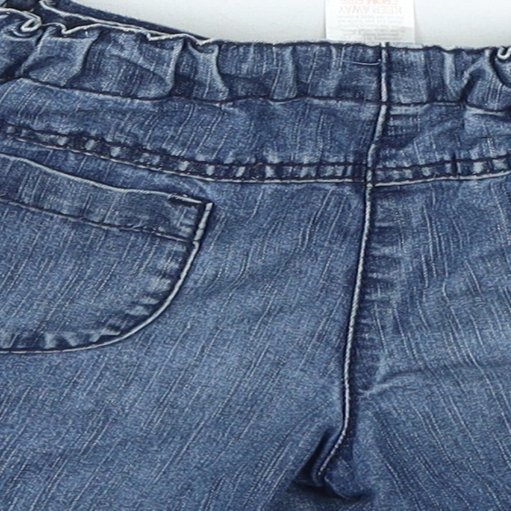 NEXT Girls Blue Cotton Mom Shorts Size 3-4 Years Regular