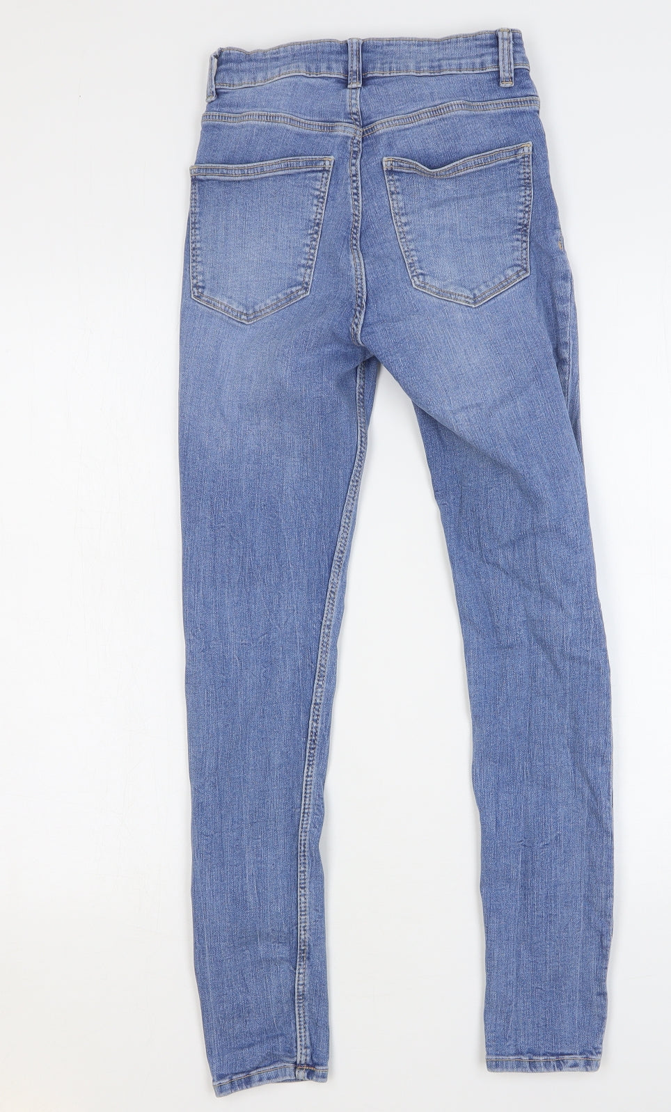 Zara Womens Blue Cotton Skinny Jeans Size 6 L26 in Regular Button