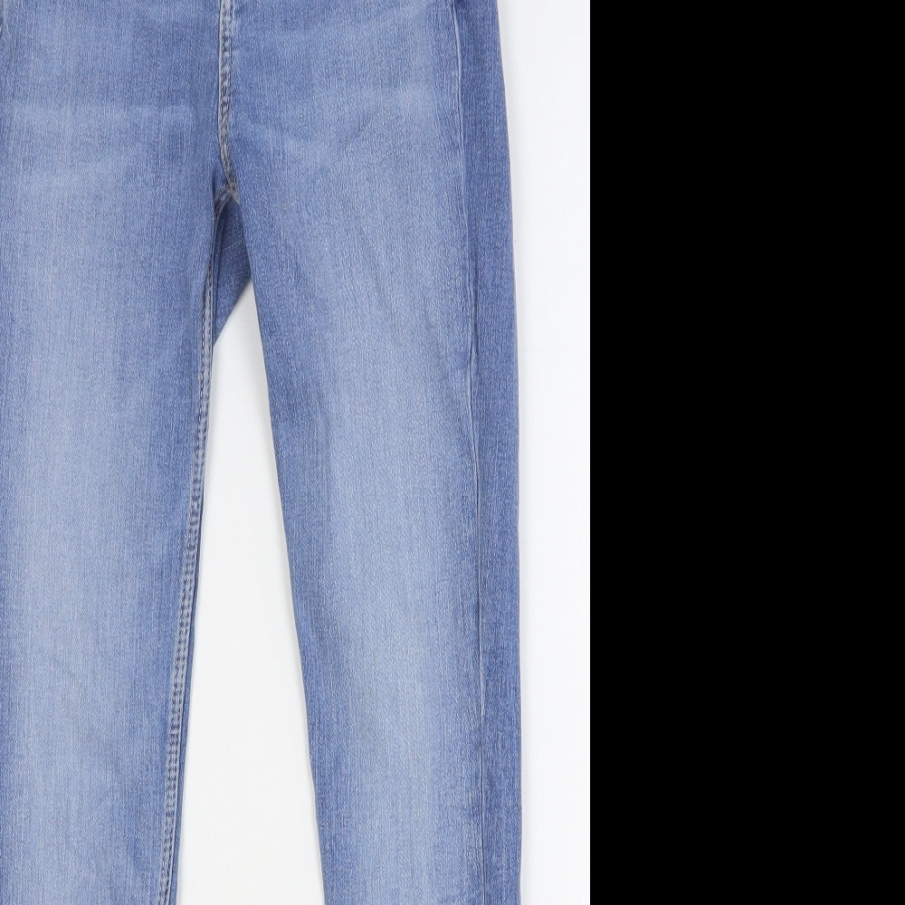 Zara Womens Blue Cotton Skinny Jeans Size 6 L26 in Regular Button