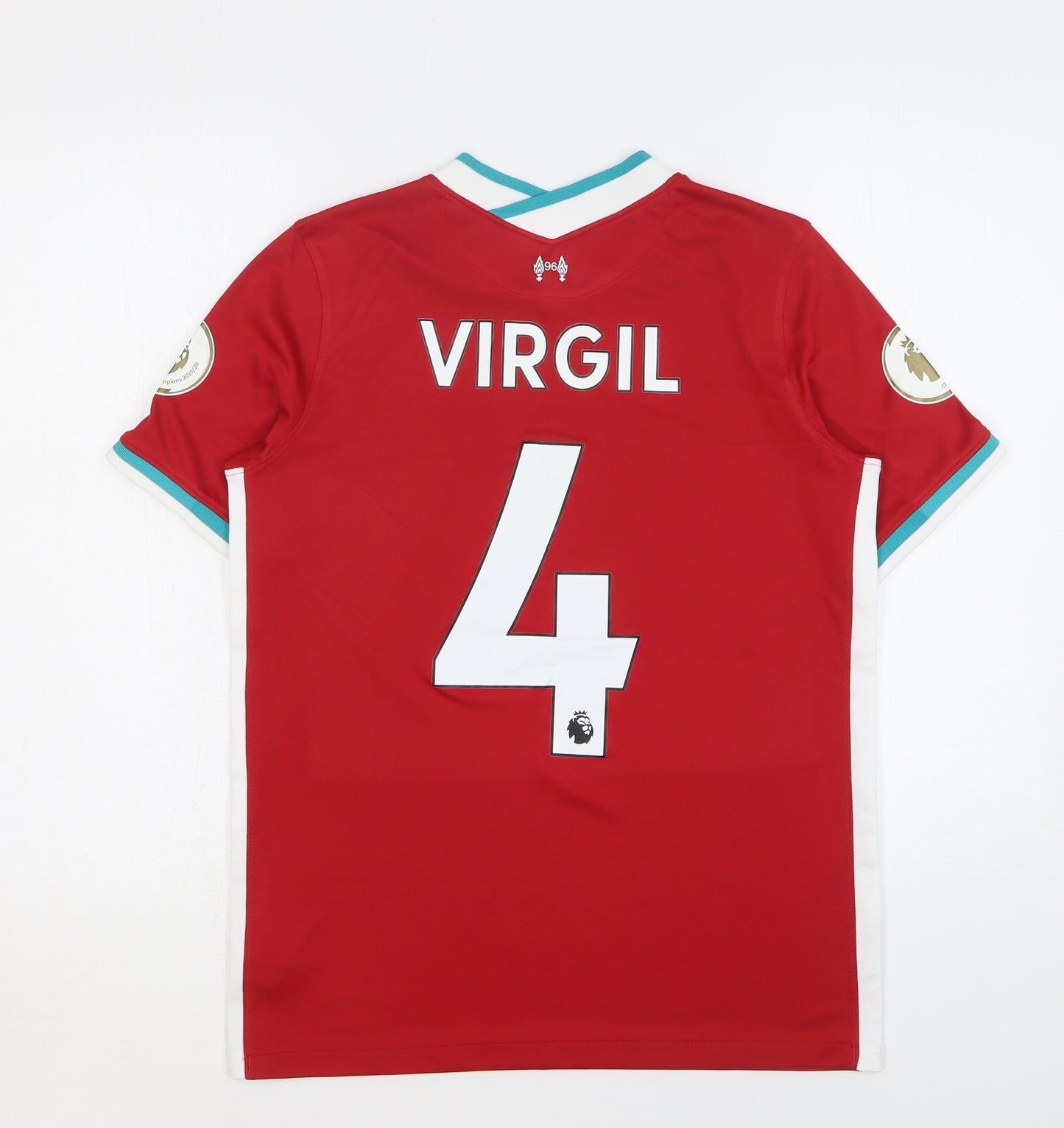 Nike Boys Red Polyester Basic T-Shirt Size 13-14 Years V-Neck Pullover - Liverpool FC