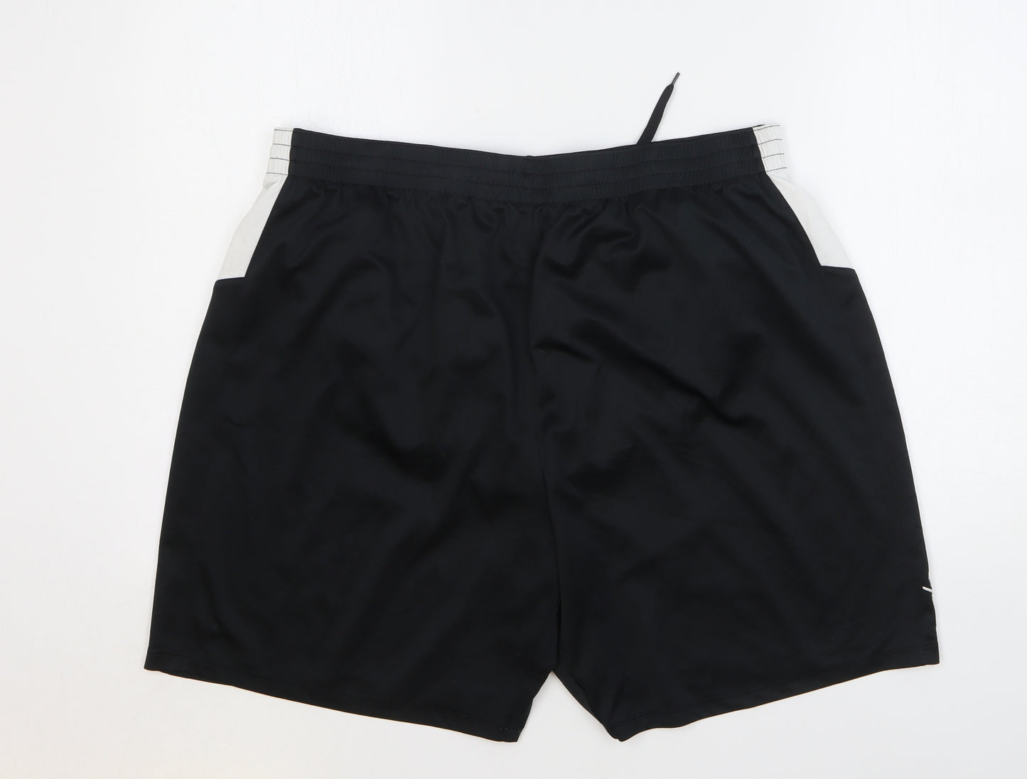 Umbro Mens Black Polyester Athletic Shorts Size 3XL L8 in Regular Drawstring