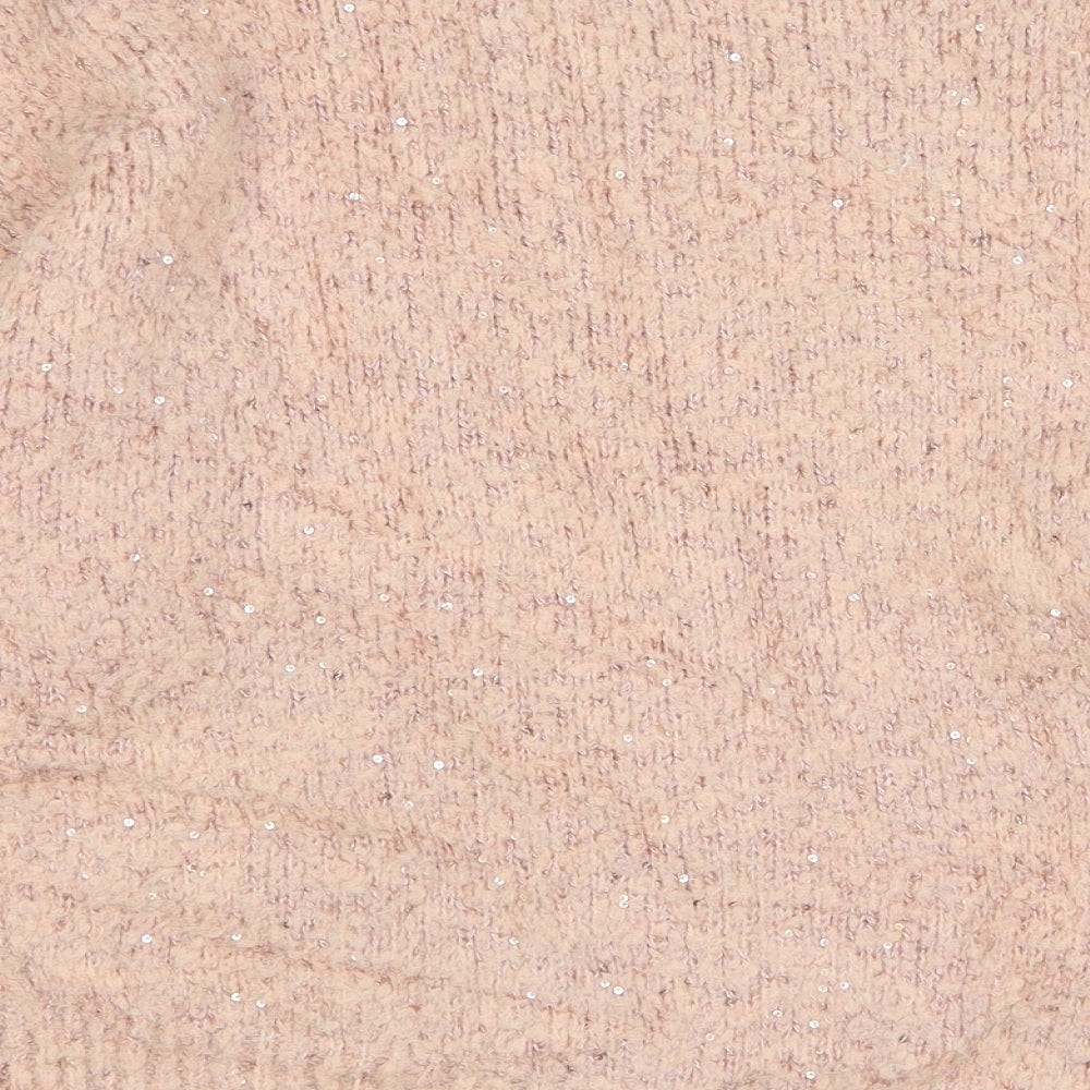 F&F Womens Pink Round Neck Polyester Pullover Jumper Size 8