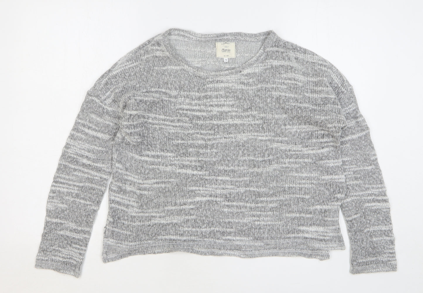 New Look Womens Grey Round Neck Polyester Pullover Jumper Size 12