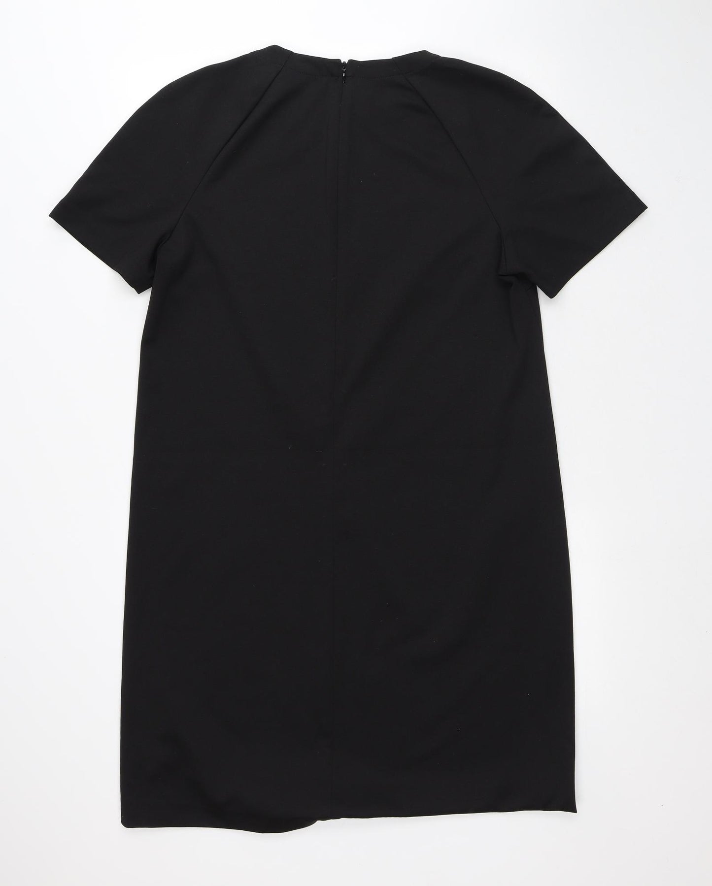 NEXT Womens Black Polyester A-Line Size 16 Round Neck Zip