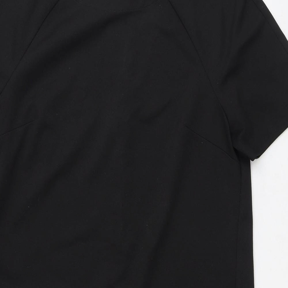 NEXT Womens Black Polyester A-Line Size 16 Round Neck Zip