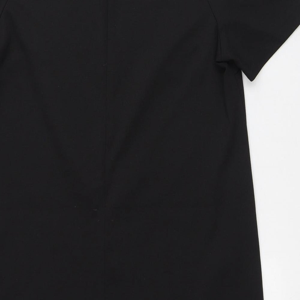 NEXT Womens Black Polyester A-Line Size 16 Round Neck Zip