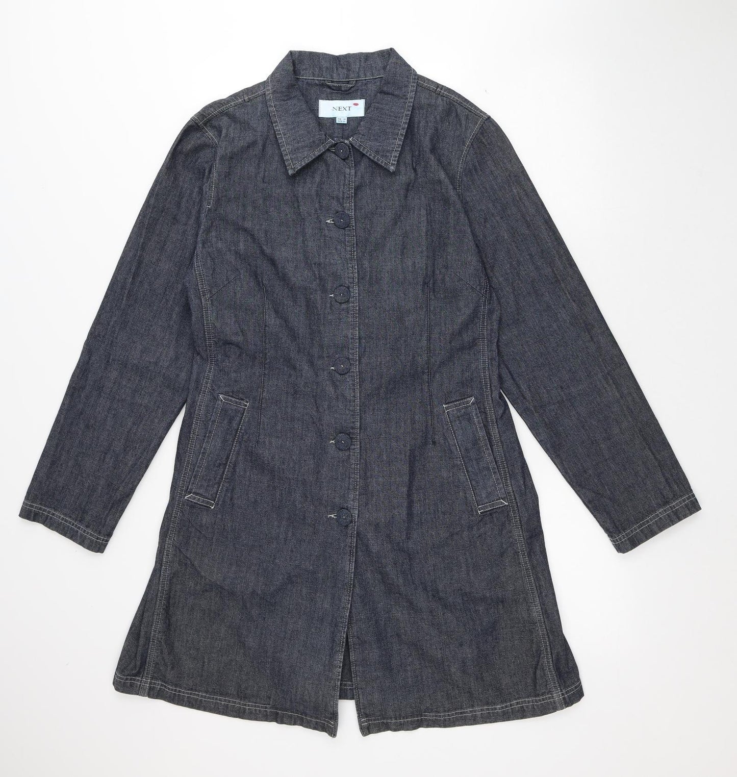 NEXT Womens Grey Jacket Size 16 Button - Denim Jacket