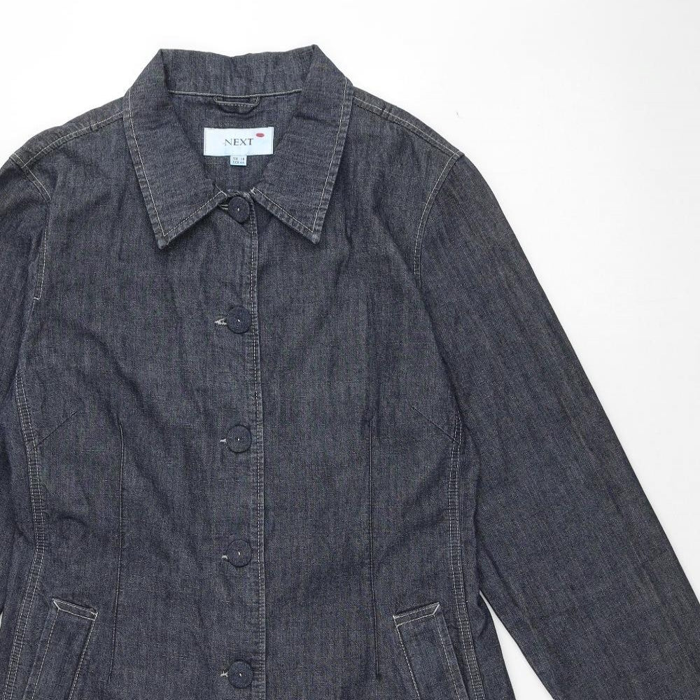 NEXT Womens Grey Jacket Size 16 Button - Denim Jacket