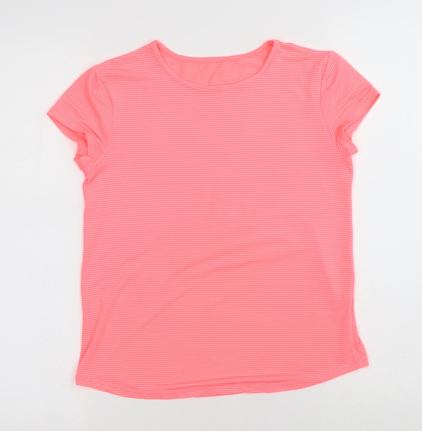 Dunes Store Girls Pink Polyester Basic T-Shirt Size 9-10 Years Round Neck - Activewear