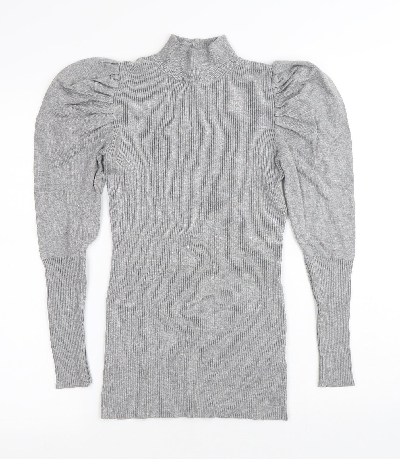 Quiz Womens Grey Roll Neck Viscose Pullover Jumper Size S