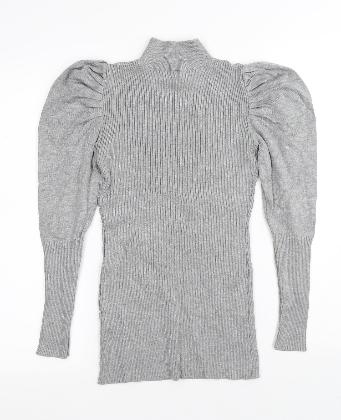Quiz Womens Grey Roll Neck Viscose Pullover Jumper Size S
