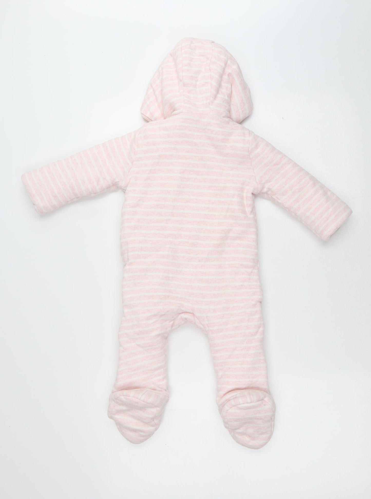 Fred & Flo Baby Pink Striped Cotton Babygrow One-Piece Size 12 Months Button