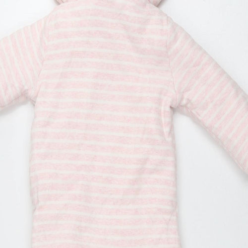 Fred & Flo Baby Pink Striped Cotton Babygrow One-Piece Size 12 Months Button