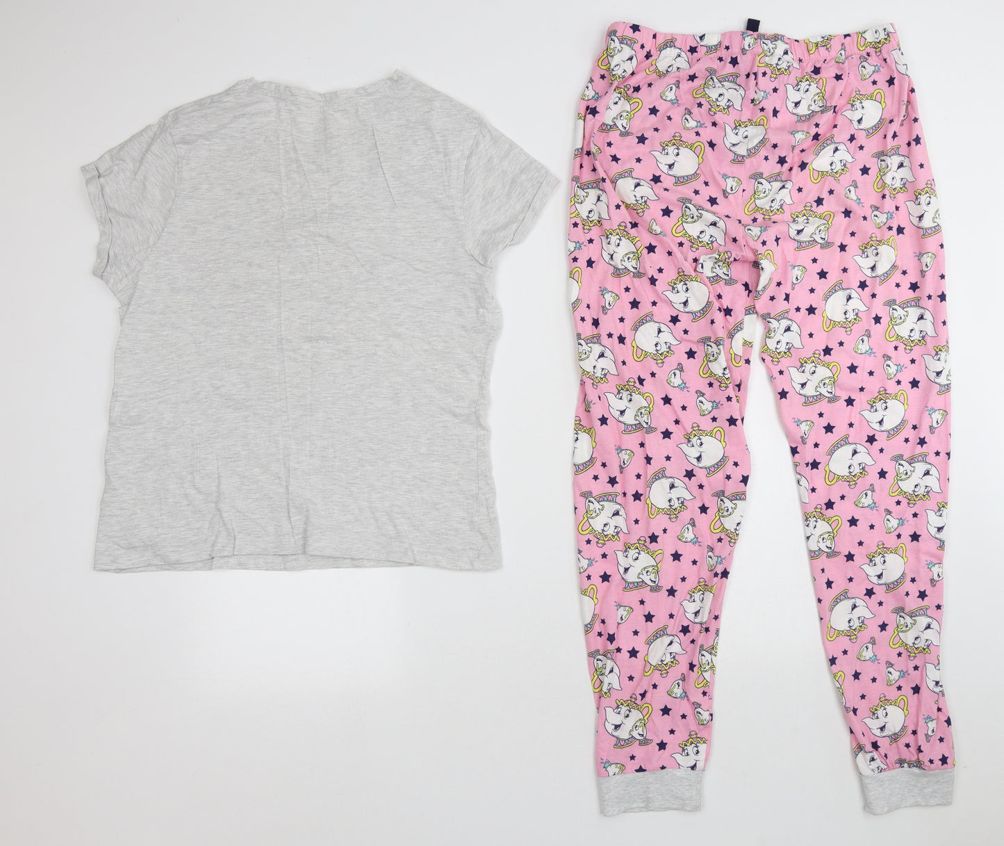 Primark Womens Grey Geometric Cotton Capri Pyjama Set Size S