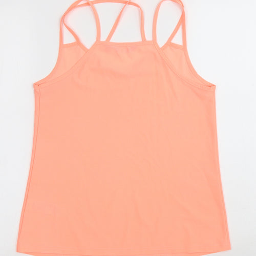 New Look Womens Pink Polyester Basic Tank Size 8 V-Neck