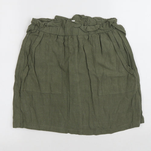 Apricot Womens Green Polyester A-Line Skirt Size 8 Tie