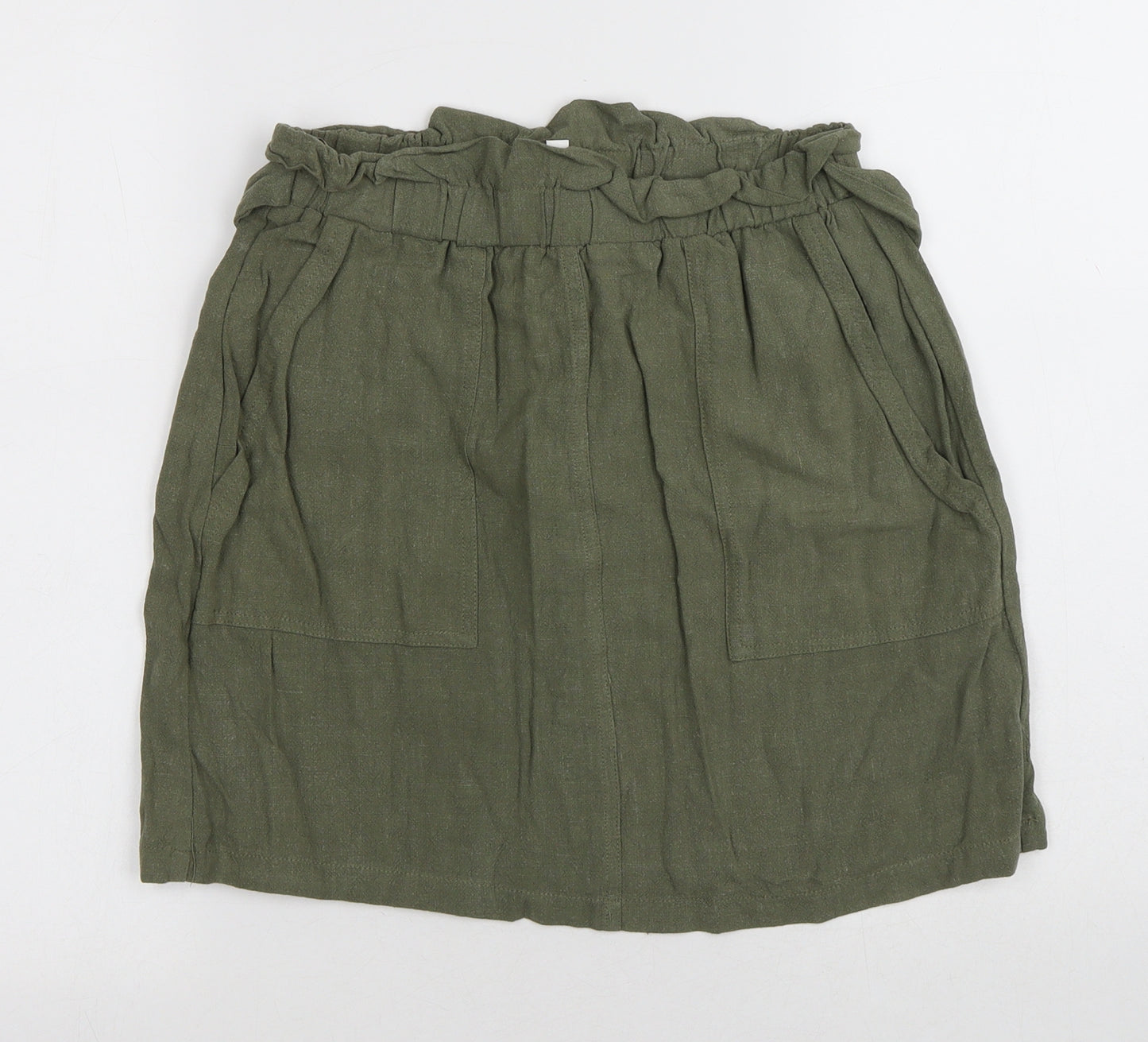 Apricot Womens Green Polyester A-Line Skirt Size 8 Tie