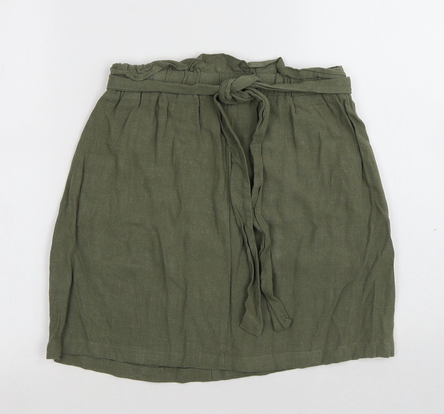 Apricot Womens Green Polyester A-Line Skirt Size 8 Tie